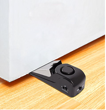 Mengshen mini wireless door stopper alarm with wedge design for home security