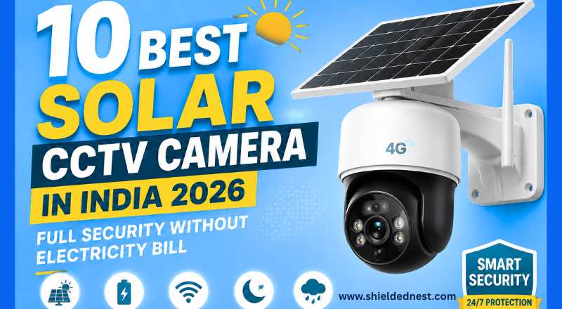 Best Solar CCTV Camera in India 2026 with solar panel, wireless connectivity, night vision, and long battery life