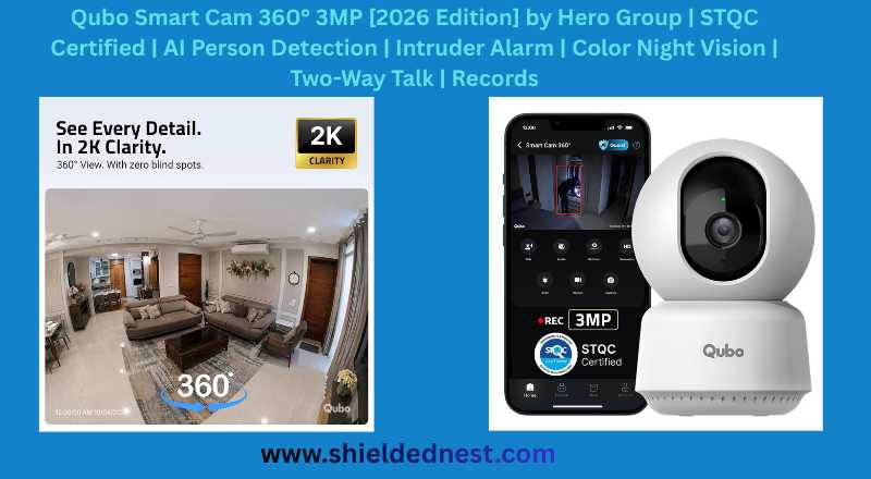 Qubo Smart Cam 360 3MP STQC with 360 degrees coverage photo